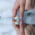 3 Carat Moissanite Princess Cut Engagement Ring With Double Prongs D-VS1 - Rosec Jewels