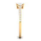 3/4 CT Princess Cut Zircon Solitaire Ring with Surprise and Side Stones AAAA - Rosec Jewels