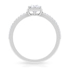 3/4 CT Princess Cut Zircon Solitaire Ring with Side Stones AAAA - Rosec Jewels