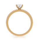 3/4 CT Princess Cut Cubic Zircon Solitaire Ring with Side Stones AAAA - Rosec Jewels