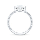 Bezel Set Moissanite Heart Engagement Ring with Twisted Rope Band D-VS1 - Rosec Jewels