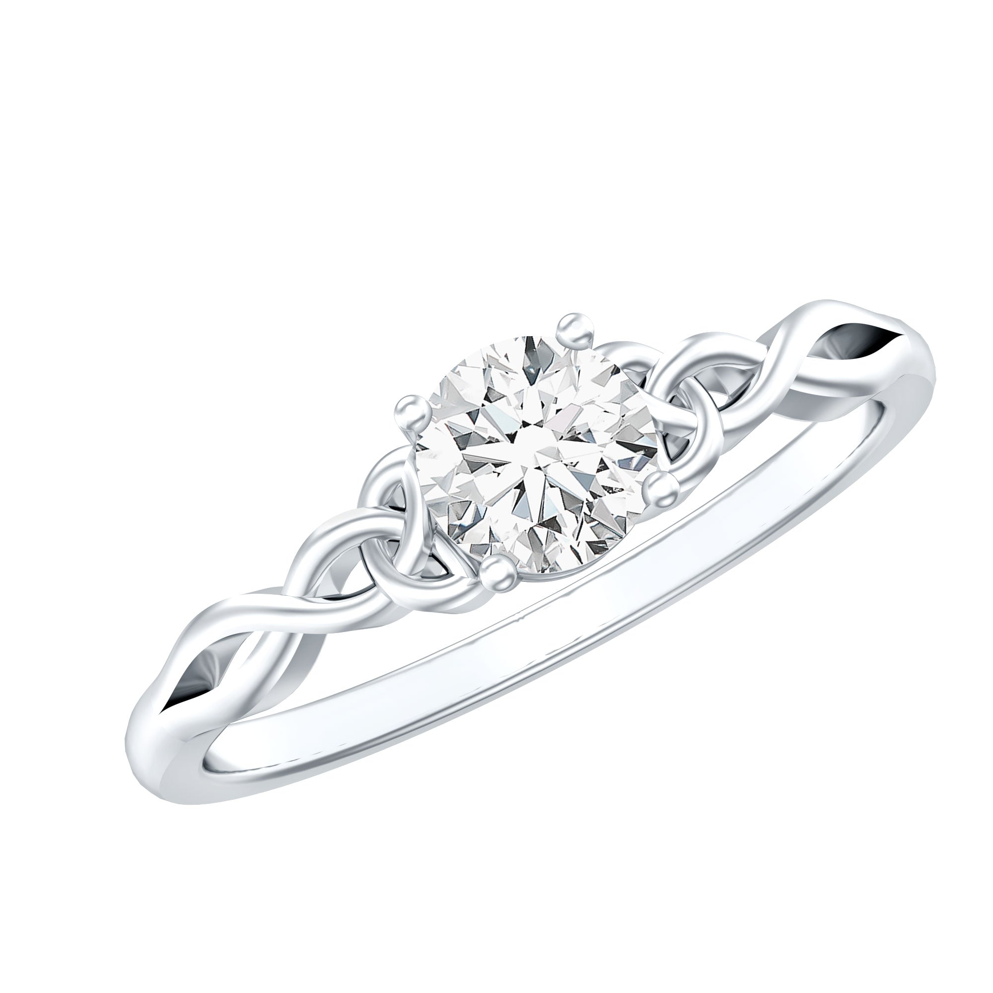 Solitaire Moissanite Celtic Knot Ring for Women