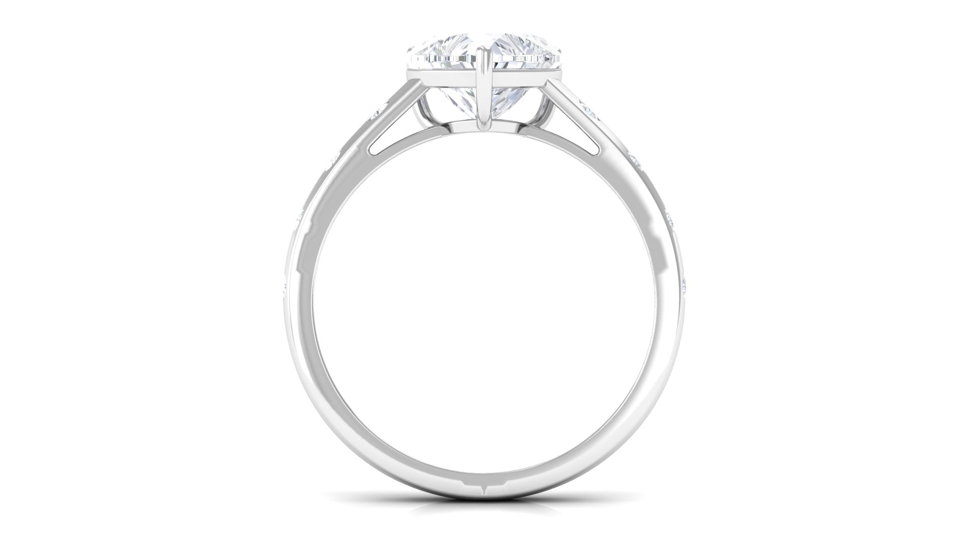 2.25 CT Heart Shape Moissanite Engagement Ring in Gold Moissanite - ( D-VS1 ) - Color and Clarity - Rosec Jewels