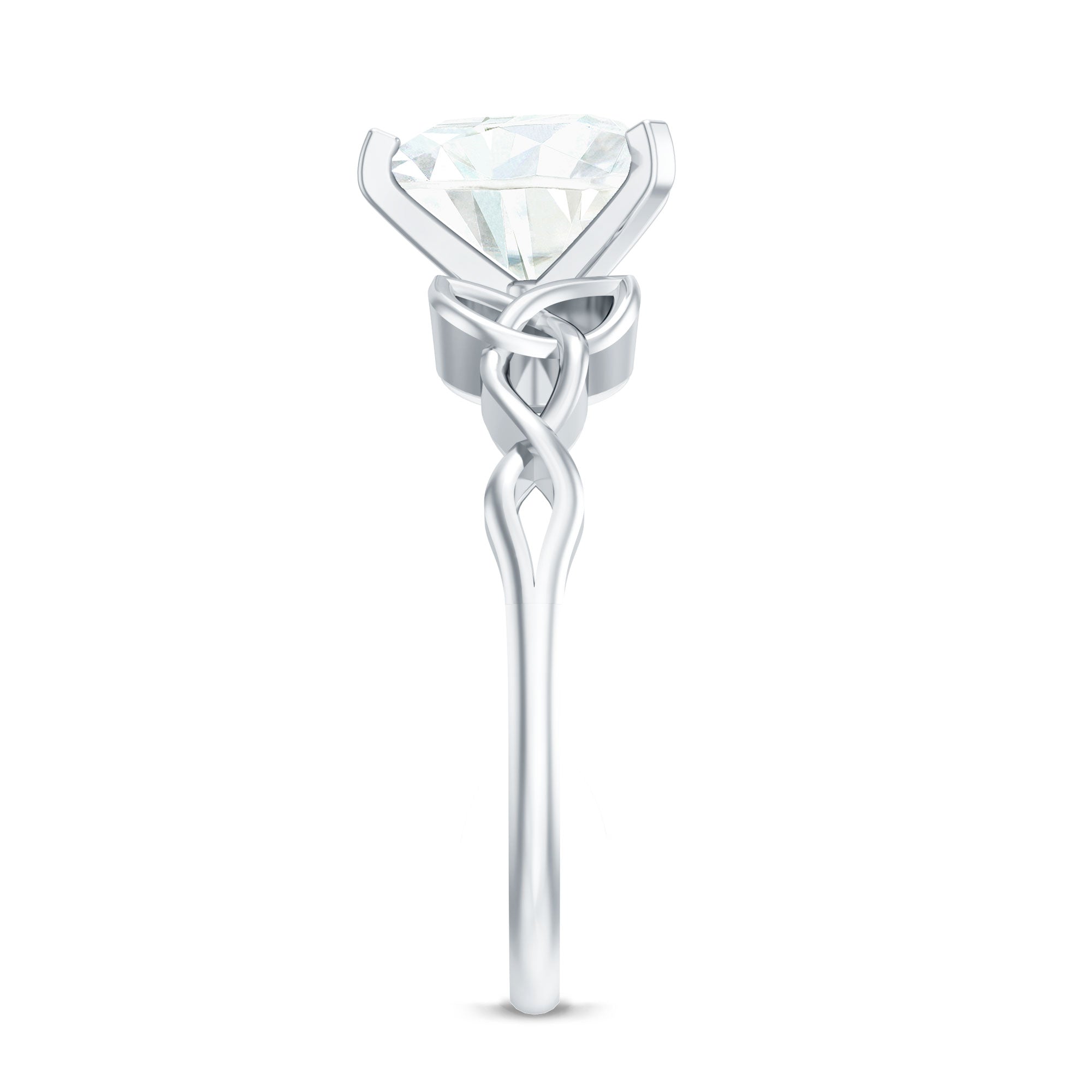 Rosec Jewels-2 CT Heart Shaped Moissanite Celtic Knot Engagement Ring