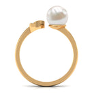 Rosec Jewels-Natural 3 Carat Freshwater Pearl Cuff Ring with Diamond