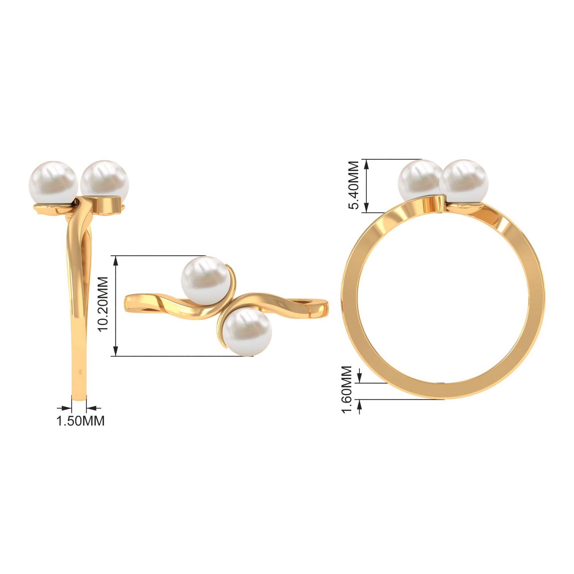 Rosec Jewels-Toi Et Moi Freshwater Pearl Ring