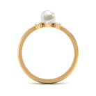 Cultured 2 Carat Freshwater Engagement Ring with Diamond AAA - Rosec Jewels