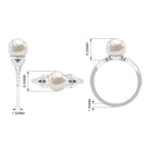 Rosec Jewels-Cultured 7.4 Carat Freshwater Pearl Solitaire Engagement Ring with Diamond