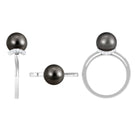 Tahitian Pearl Solitaire Engagement Ring with Diamond Surprise Halo AAA - Rosec Jewels