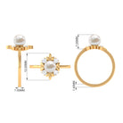 Rosec Jewels-Nature Inspired 2 Carat Freshwater Pearl Engagement Ring with Diamond