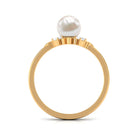 Rosec Jewels-Nature Inspired 2 Carat Freshwater Pearl Engagement Ring with Diamond