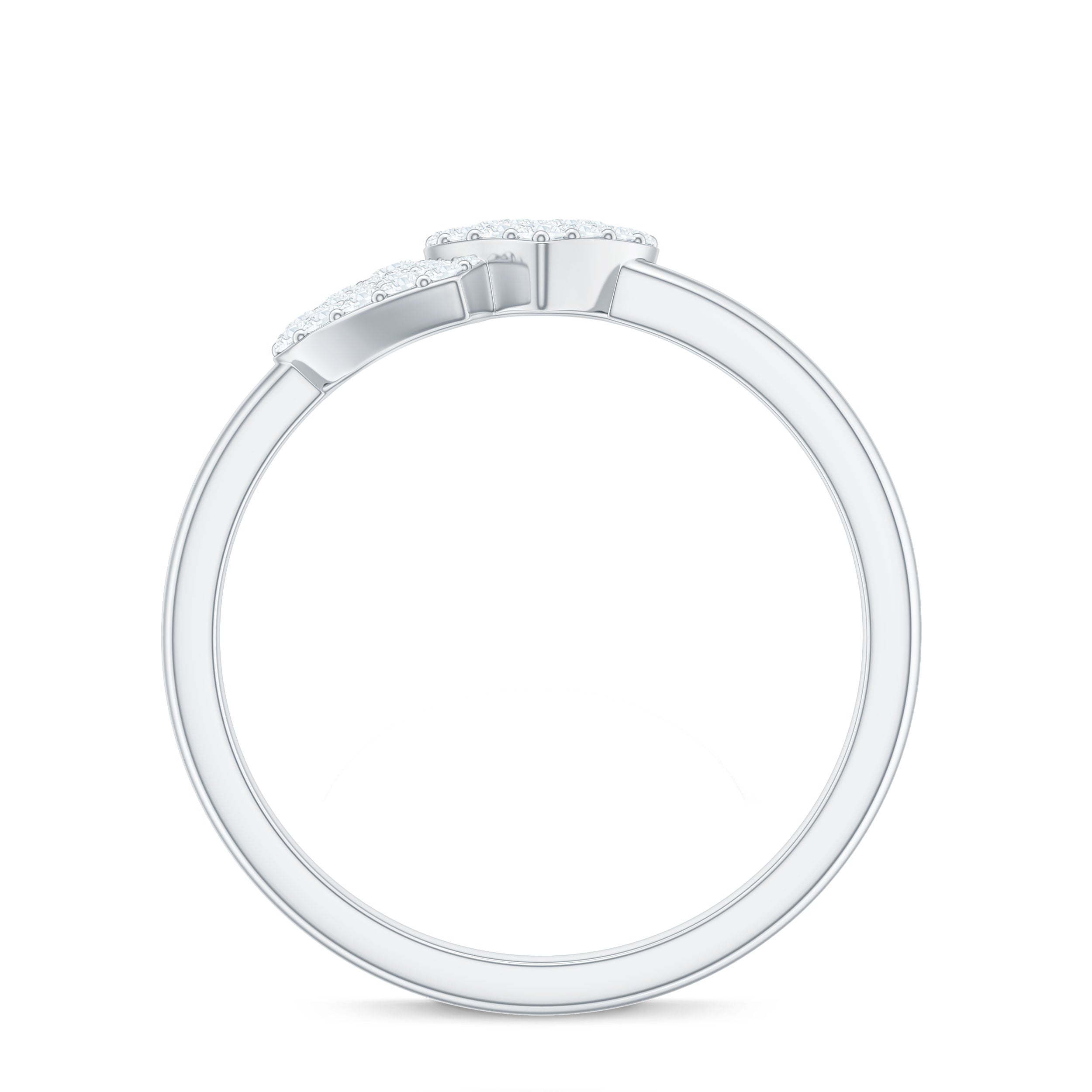 Natural Diamond Double Heart Ring for Promise Natural - ( HI-SI ) - Rosec Jewels