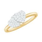 Natural Diamond Double Heart Ring for Promise Natural - ( HI-SI ) - Rosec Jewels