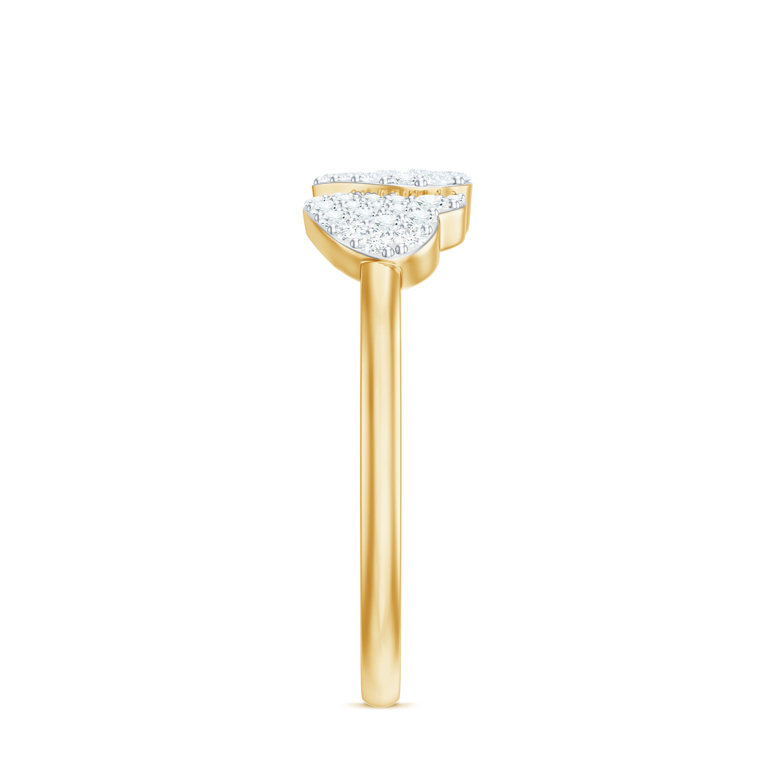 Natural Diamond Double Heart Ring for Promise Natural - ( HI-SI ) - Rosec Jewels