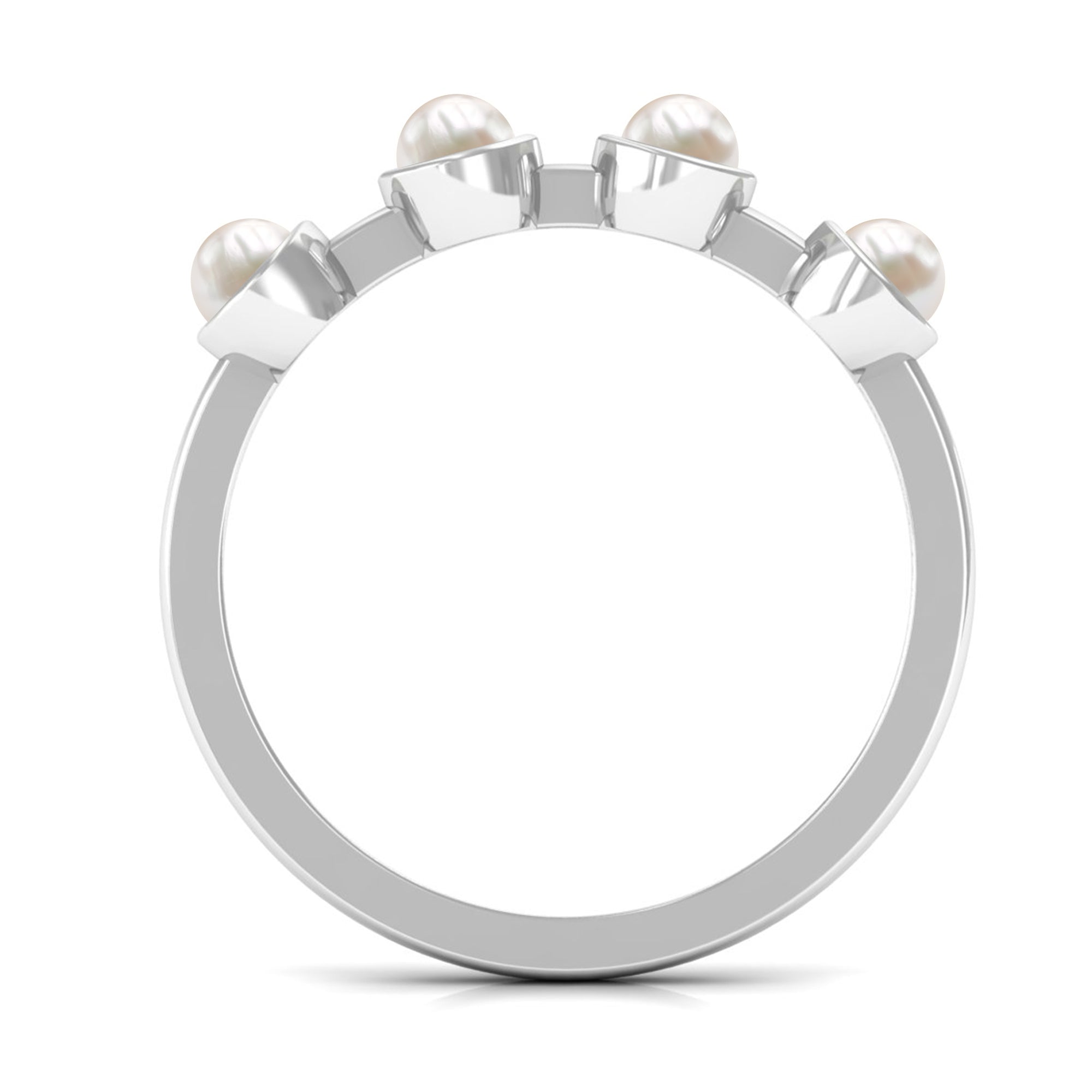 Rosec Jewels-Cultured Freshwater Pearl Promise Ring for Women