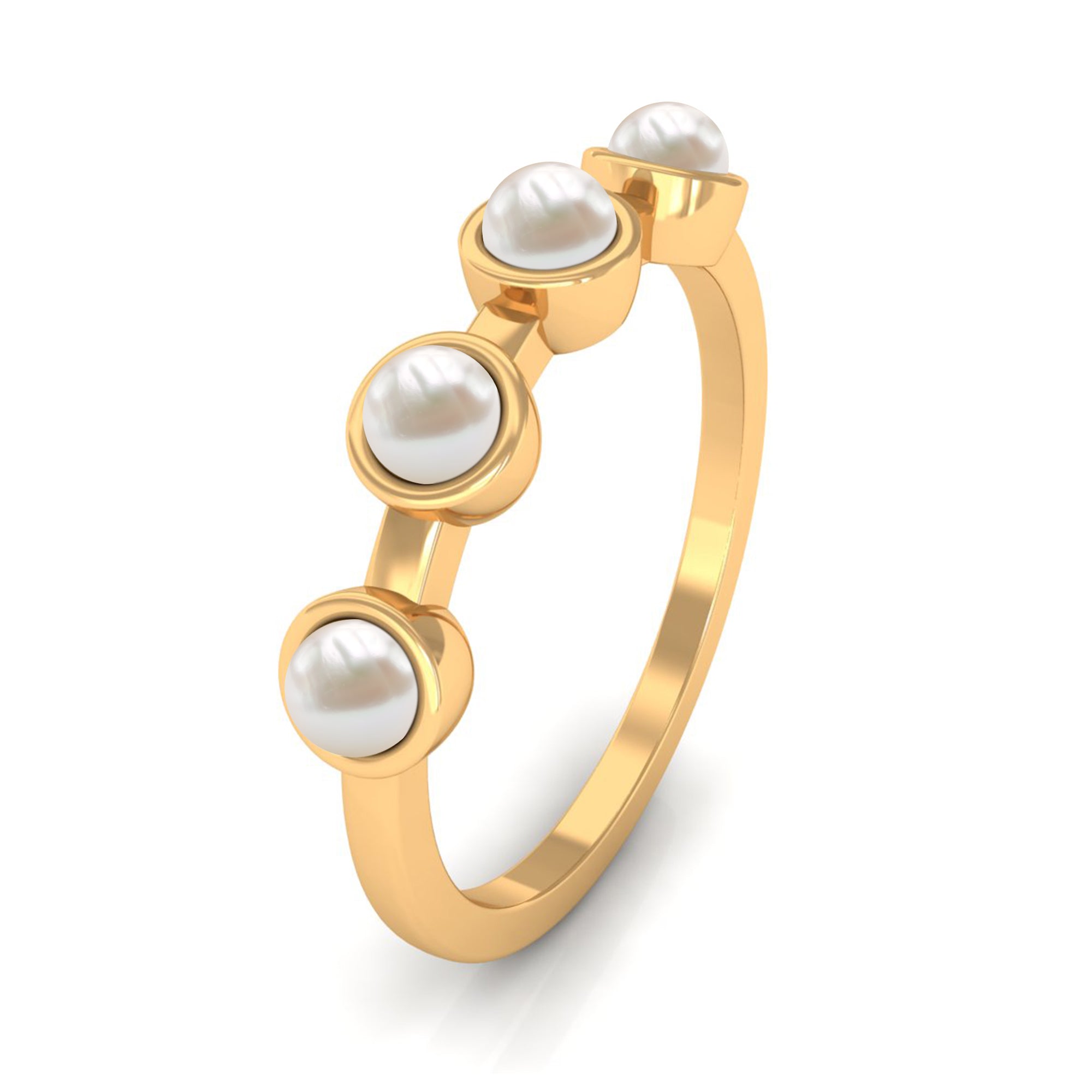 Rosec Jewels-Cultured Freshwater Pearl Promise Ring for Women