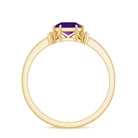 Natural 1.3 Carat Amethyst Asscher Cut Engagement Ring with Diamond AAA - Rosec Jewels
