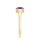Natural 1.3 Carat Amethyst Asscher Cut Engagement Ring with Diamond AAA - Rosec Jewels