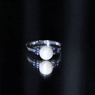 Rosec Jewels-Cultured Freshwater Pearl Engagement Ring with Blue Sapphire