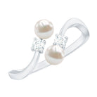 Freshwater Pearl and Diamond Wrap Ring AAA - Rosec Jewels