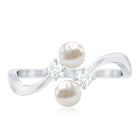 Freshwater Pearl and Diamond Wrap Ring AAA - Rosec Jewels