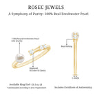 Rosec Jewels-Natural 2 Carat Freshwater Pearl Promise Ring with Diamond