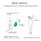 Cultured Freshwater Pearl and Emerald Toi Et Moi Promise Ring AAA - Rosec Jewels
