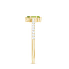 Genuine 0.7 Carat Marquise Peridot Promise Ring with Diamond AAA - Rosec Jewels