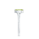 Real 0.7 Carat Peridot Marquise Promise Ring with Diamond Bypass Shank AAA - Rosec Jewels