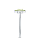 Natural 0.7 Carat Marquise Peridot Promise Ring with Diamond AAA - Rosec Jewels