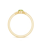 Natural 0.7 Carat Marquise Peridot Promise Ring with Diamond AAA - Rosec Jewels