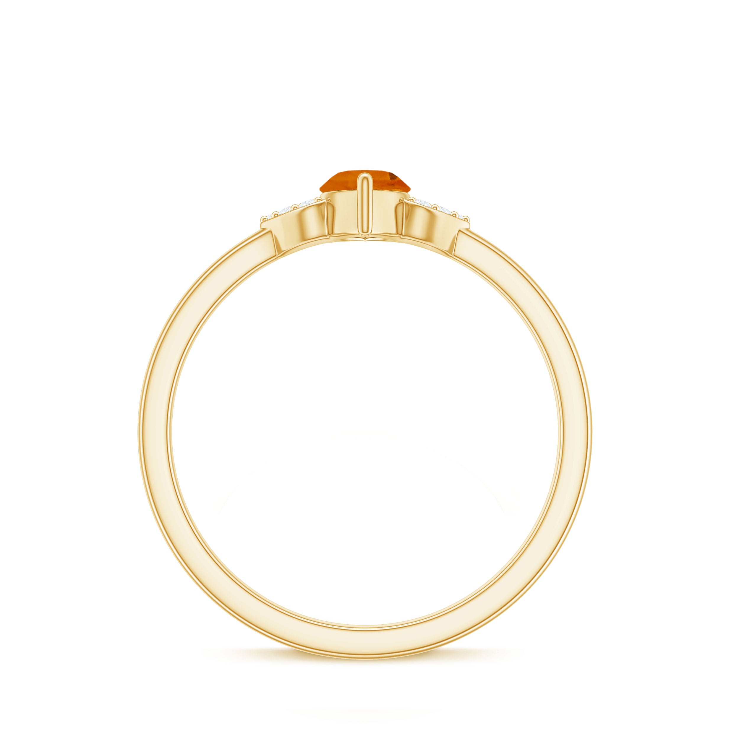 Rosec Jewels-Marquise Solitaire Fire Opal Engagement Ring with Diamond