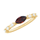 Natural Marquise Garnet Diamond Promise Ring in East West Style AAA - Rosec Jewels