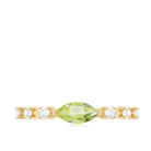 0.75 CT Peridot East West Ring with Diamond Accent AAA - Rosec Jewels