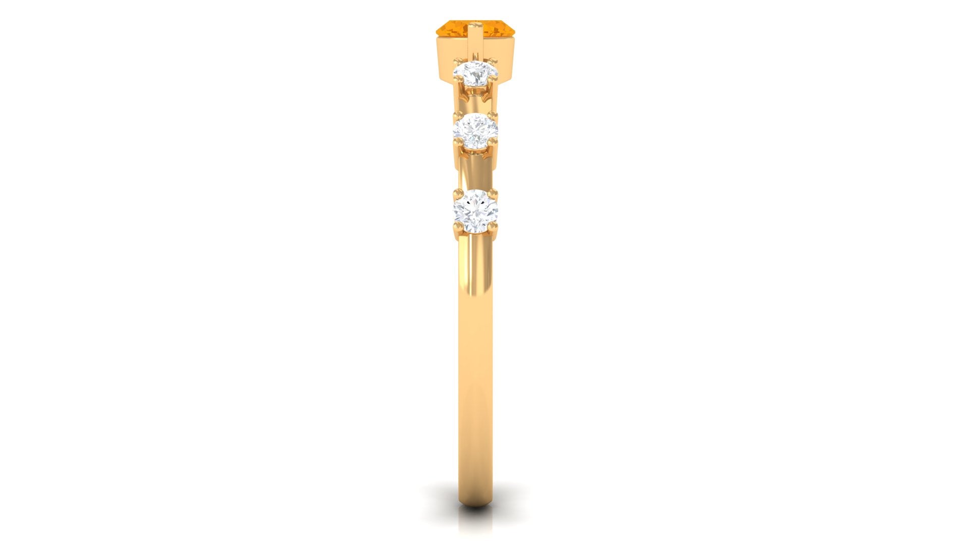 Rosec Jewels-East West Marquise Fire Opal and Diamond Engagement Ring