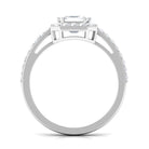 2.25 CT Asscher Cut Solitaire Zircon Halo Engagement Ring AAAA - Rosec Jewels
