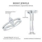 Certified Marquise Cut Zircon Wedding Ring Set for Women AAAA - Rosec Jewels