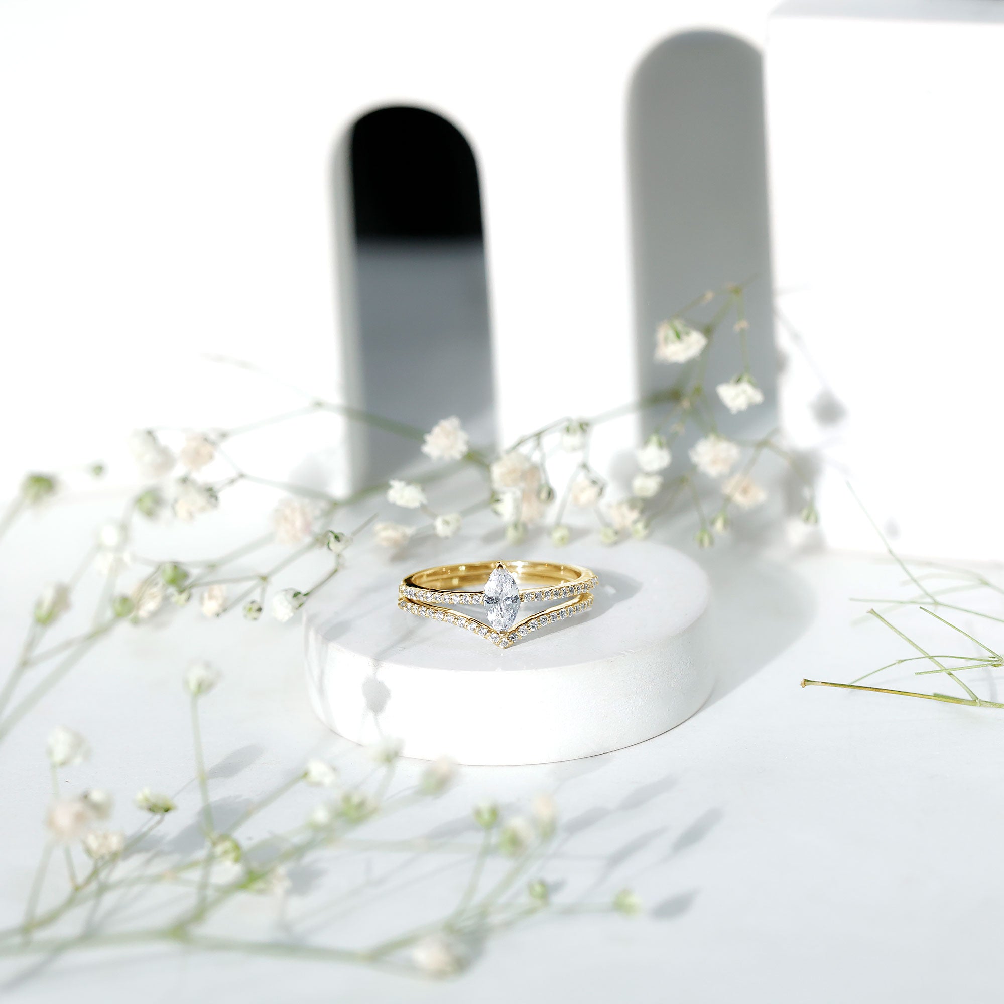Certified Marquise Cut Zircon Wedding Ring Set for Women AAAA - Rosec Jewels