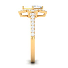 1.75 CT Princess Cut Zircon Engagement Ring Floral Halo AAAA - Rosec Jewels