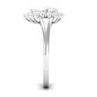 Zircon Pear Halo Engagement Ring with Split Shank AAAA - Rosec Jewels