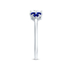 Rosec Jewels-Moissanite Princess Cut Engagement Ring With Lab Grown Blue Sapphire