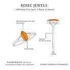 Marquise Fire Opal Split Shank Engagement Ring with Diamond AAA - Rosec Jewels