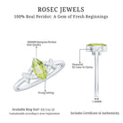 Certified Real 0.7 Carat Marquise Peridot Promise Ring with Diamond AAA - Rosec Jewels