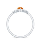 1/2 Carat Fire Opal Marquise Solitaire Ring with Diamond AAA - Rosec Jewels