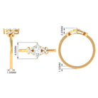 1 CT Marquise Cut Zircon Engagement Ring with Split Shank AAAA - Rosec Jewels