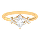 1 CT Marquise Cut Zircon Engagement Ring with Split Shank AAAA - Rosec Jewels