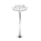 2.25 CT Prong Set Oval Zircon Flower Engagement Ring AAAA - Rosec Jewels
