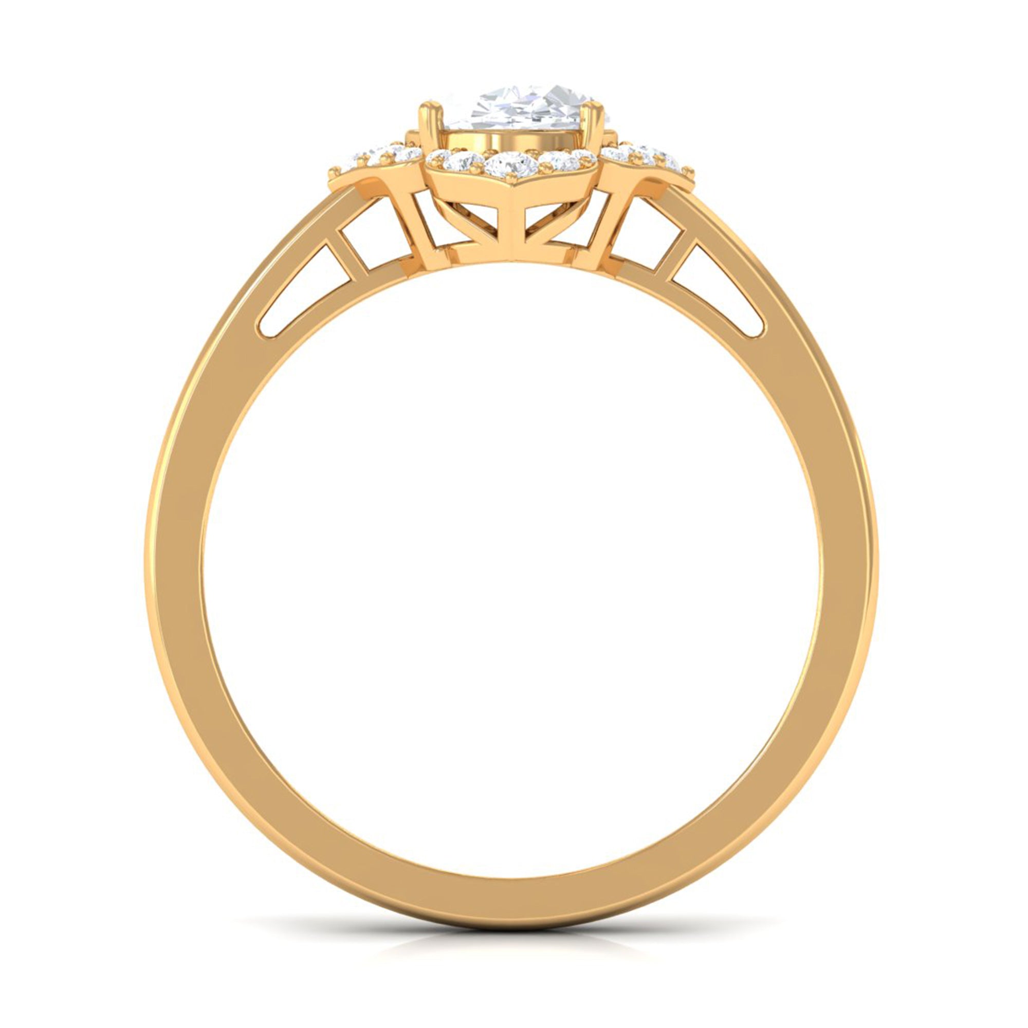 2.25 CT Prong Set Oval Zircon Flower Engagement Ring AAAA - Rosec Jewels