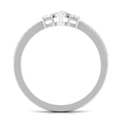 1.25 CT Zircon Three Stone Engagement Ring with Side Stones AAAA - Rosec Jewels