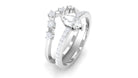 1.25 CT Marquise and Round Cut Zircon Solitaire Bridal Ring Set AAAA - Rosec Jewels